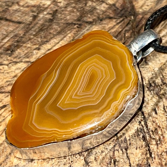 Rustic Brown Solar Agate Pendant 2 1/4” - Picture 11 of 15